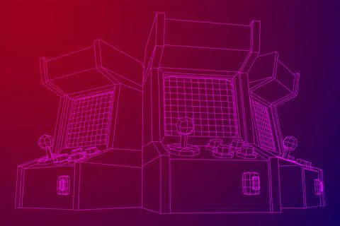Arcade retro game machine vector Stock Illustration
