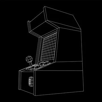 Arcade retro game machine vector Stock Illustration