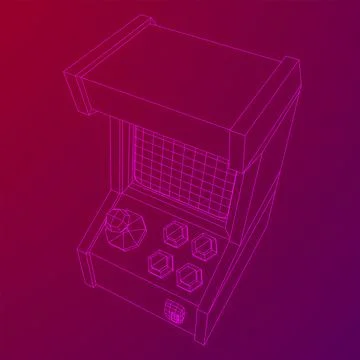 Arcade retro game machine vector Stock Illustration