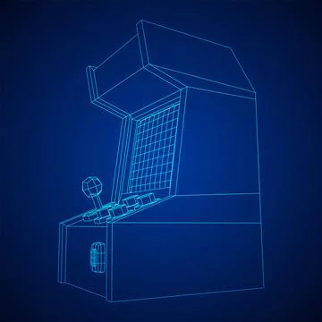 Arcade retro game machine vector Stock Illustration