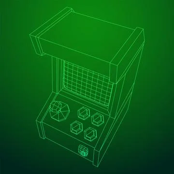 Arcade retro game machine vector Stock Illustration