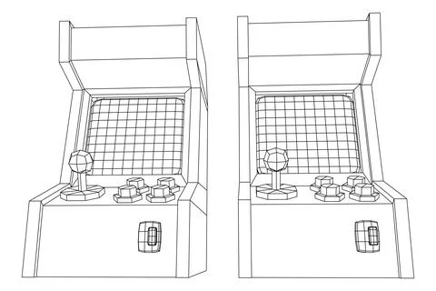 Arcade retro game machine vector Stock Illustration