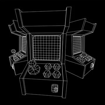 Arcade retro game machine vector Stock Illustration
