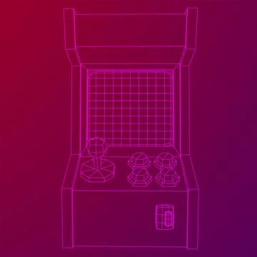 Arcade retro game machine vector Stock Illustration