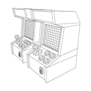 Arcade retro game machine vector Stock Illustration
