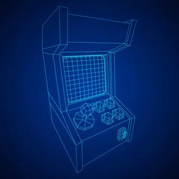 Arcade retro game machine vector Stock Illustration