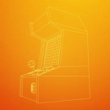 Arcade retro game machine vector Stock Illustration