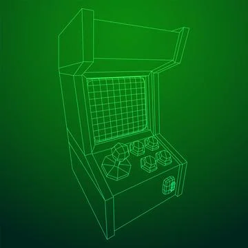 Arcade retro game machine vector Stock Illustration
