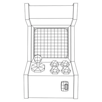 Arcade retro game machine vector Stock Illustration