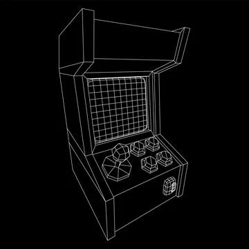 Arcade retro game machine vector Stock Illustration