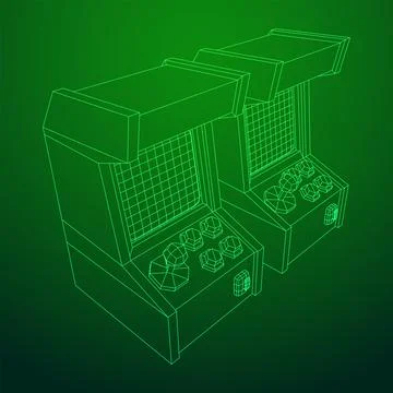 Arcade retro game machine vector Stock Illustration