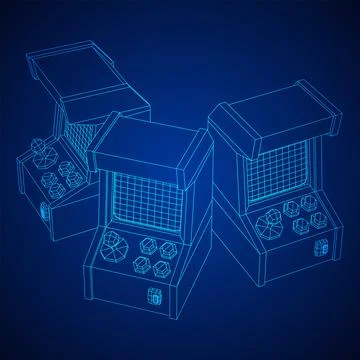 Arcade retro game machine vector Stock Illustration