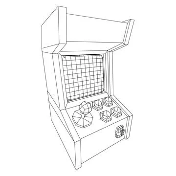 Arcade retro game machine vector Stock Illustration