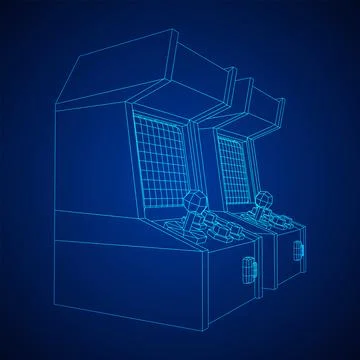 Arcade retro game machine vector Stock Illustration