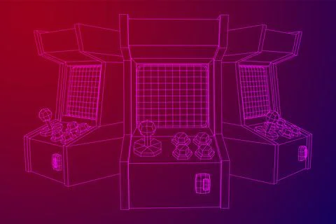Arcade retro game machine vector Stock Illustration