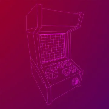 Arcade retro game machine vector Stock Illustration