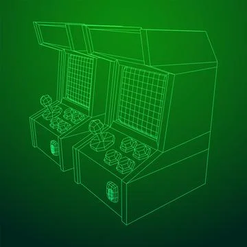 Arcade retro game machine vector Stock Illustration