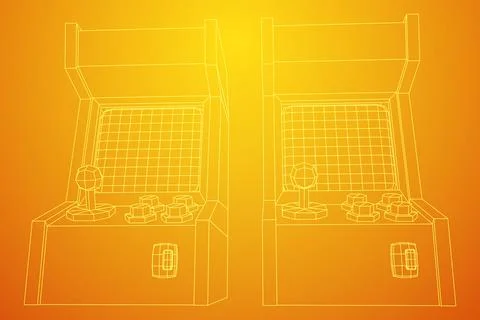 Arcade retro game machine vector Stock Illustration