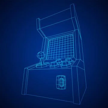 Arcade retro game machine vector Stock Illustration