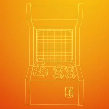 Arcade retro game machine vector Stock Illustration