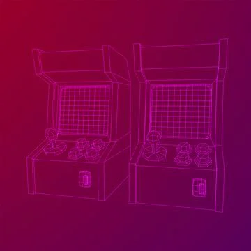 Arcade retro game machine vector 스톡 일러스트