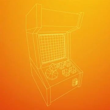 Arcade retro game machine vector Stock Illustration