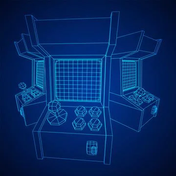Arcade retro game machine vector Stock Illustration