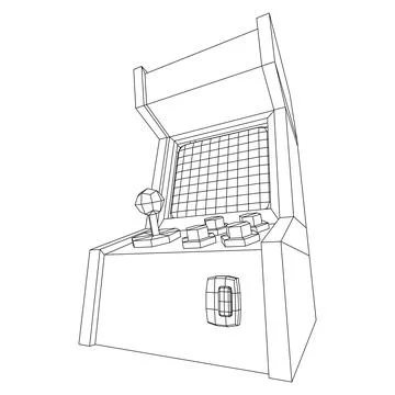 Arcade retro game machine vector 스톡 일러스트