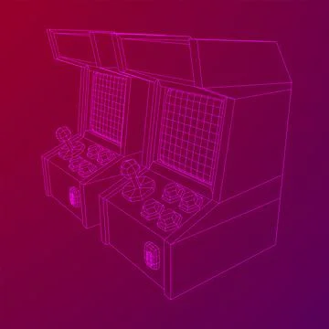 Arcade retro game machine vector 스톡 일러스트