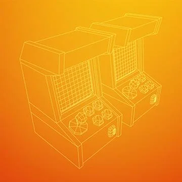 Arcade retro game machine vector Stock Illustration