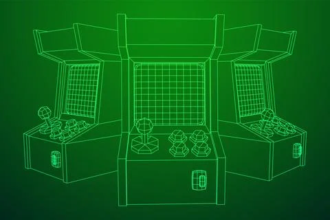 Arcade retro game machine vector 스톡 일러스트