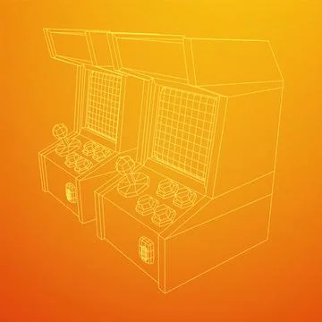Arcade retro game machine vector Stock Illustration