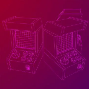 Arcade retro game machine vector 스톡 일러스트