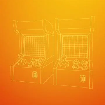 Arcade retro game machine vector 스톡 일러스트