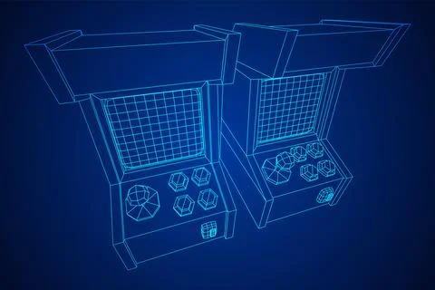 Arcade retro game machine vector 스톡 일러스트