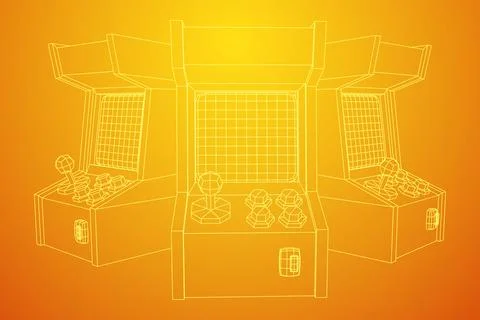 Arcade retro game machine vector 스톡 일러스트