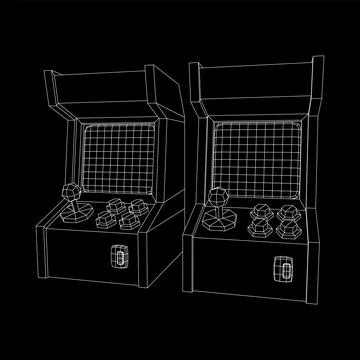 Arcade retro game machine vector 스톡 일러스트