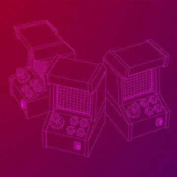 Arcade retro game machine vector 스톡 일러스트