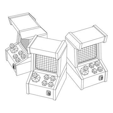 Arcade retro game machine vector 스톡 일러스트