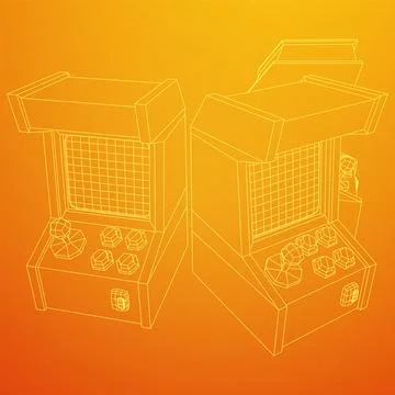 Arcade retro game machine vector 스톡 일러스트
