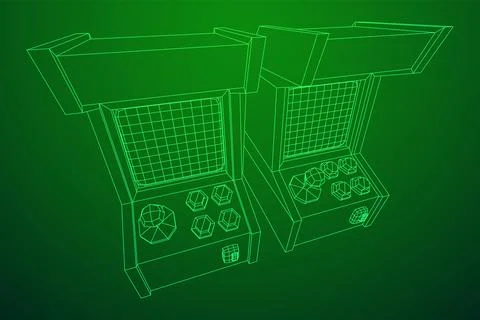 Arcade retro game machine vector 스톡 일러스트