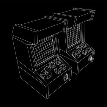 Arcade retro game machine vector Stock Illustration