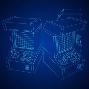 Arcade retro game machine vector Stock Illustration