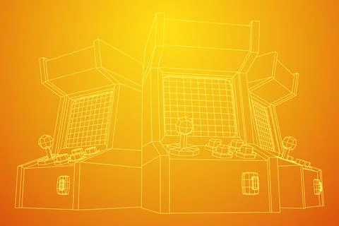 Arcade retro game machine vector 스톡 일러스트