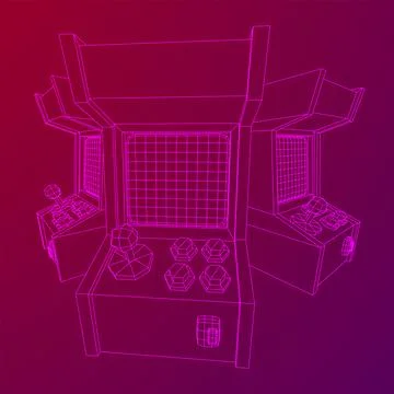 Arcade retro game machine vector 스톡 일러스트