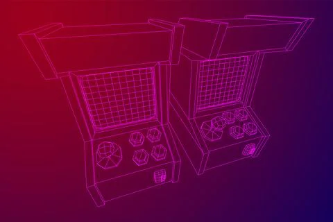 Arcade retro game machine vector 스톡 일러스트
