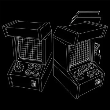 Arcade retro game machine vector Stock Illustration