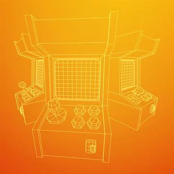 Arcade retro game machine vector Stock Illustration