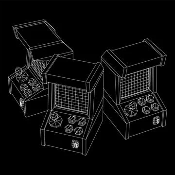 Arcade retro game machine vector 스톡 일러스트