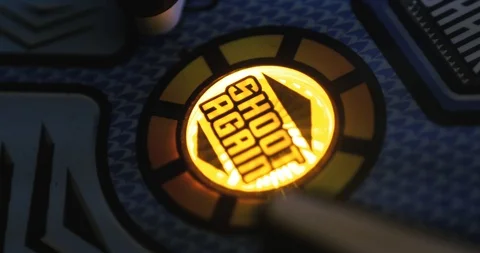 Arcade: Shoot Again Light On Pinball Machine Stock Footage 107945374
